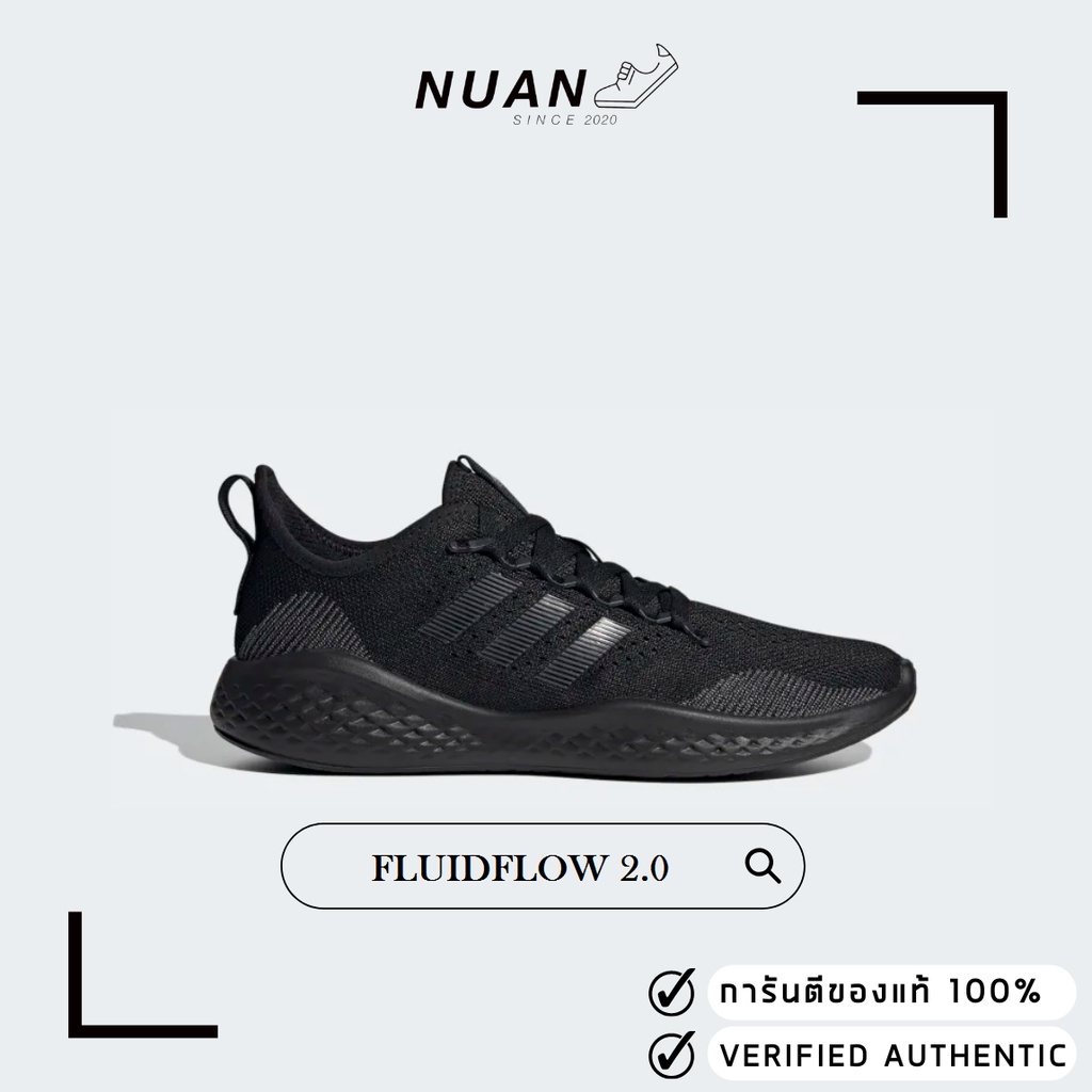 ลดเพิ่ม 10-15% ทักแชทรับโค้ด Adidas Fluidflow 2.0 TripleBlack FZ1985 " ของแท้ ป้ายไทย " รองเท้าวิ่ง รองเท้าลำลอง