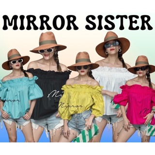 Code : 20721.5 เสื้อปาดไหล่ เสื้อทรงน่ารัก งานป้าย Mirrorsister