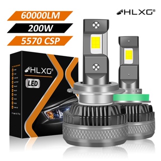 HLXG H7 LED Headlight Bulbs 60000LM H8 9012 HIR2 HB4 9006 HB3 9005 H1 H11 Light 5570 CSP Chip 6000K White Car Lamps 200W Super Fog light