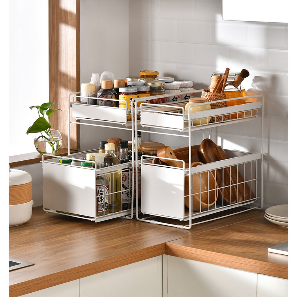 Omocha - (ส่งฟรี) Sink rack : ชั้นวางใต้ซิ้งค์ ลิ้นชักจัดระเบียบในตู้ครัว