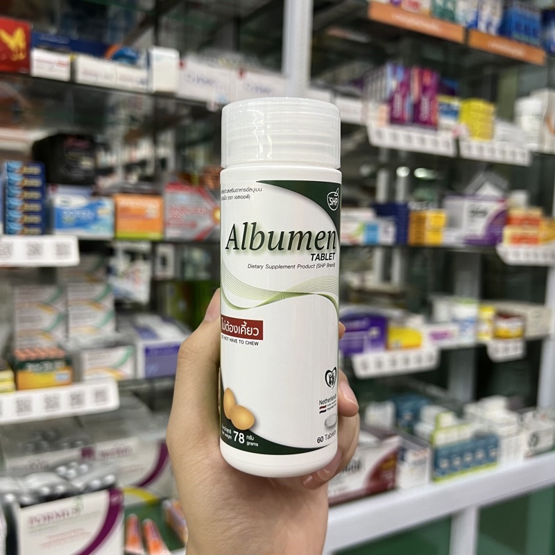 Albumen tablet 60 tablets ไม่ต้องเคี้ยว ผลิตภัณฑ์เสริมอาหารอัลบูเมน อัลบูเมน ผงไข่ขาว ไข่ขาวเม็ด อัล