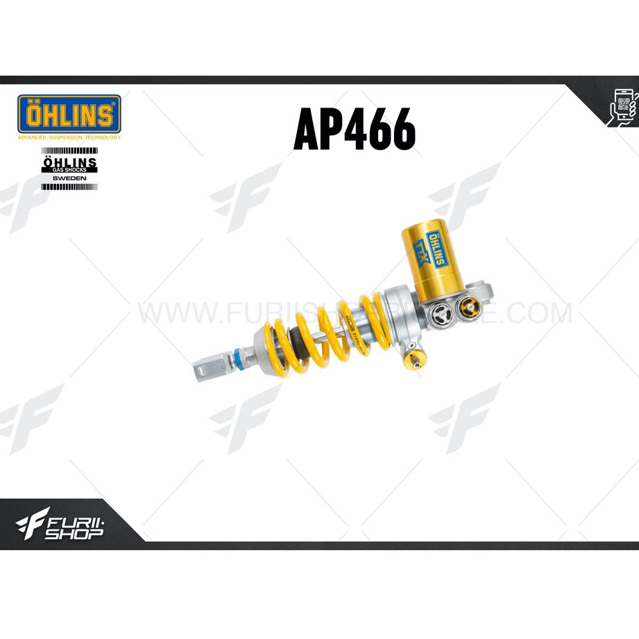 โช๊คแต่ง โช๊คหลัง OHLINS Sweden AP466 TTX GP For Aprilia RSV4 1000RR 2016 / RSV4 1000 2009-2016