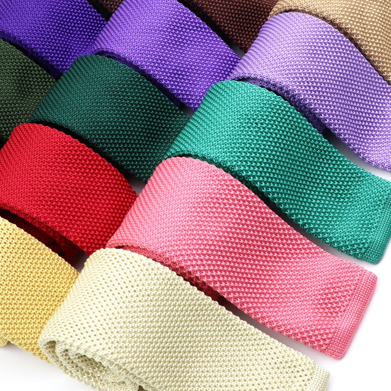 Zonfaz สไตล ์ ใหม ่ 5.5 ซม.ผู ้ ชายสีทึบถักเนคไทบางถัก Tie น ่ ารักสีชมพูสีแดงคลาสสิกถัก Ties Casual ทอแคบเนคไท