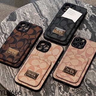 เคสโทรศัพท์มือถือหนัง ลายตัวอักษรคลาสสิก พร้อมช่องใส่บัตร สําหรับ iPhone 15 Pro MAX 14 Pro MAX 13 Pro MAX 12PROMAX 14 15 Plus