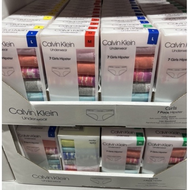 Calvin Klein  กางเกงในเด็กผู้หญิงCK  เนื้อผ้าCotton แพค 7 ชิ้น 7 สี🌈