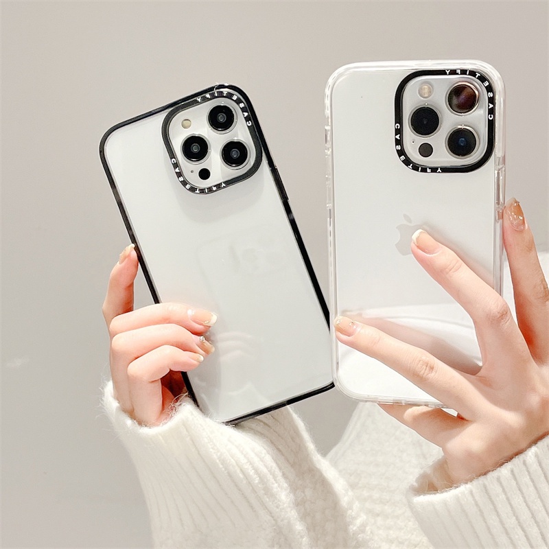 Casetifg เคสโทรศัพท์มือถือ ซิลิโคน PC แข็ง TPU ใส กันกระแทก พร้อมกล่อง คุณภาพสูง เรียบง่าย สําหรับ iPhone 15 11 12 13 14 Pro Max