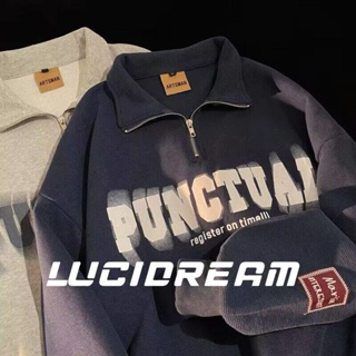 LUCIDREAM เสื้อกันหนาว เสื้อฮู้ด เสื้อกันหนาวผู้หญิง ทรงโอเวอร์ไซซ์ 2022สินค้ามาใหม่ เกาหลี ใส่สบายๆ ทรงหลวม สไตล์สปอร์ต TT41Z22100902