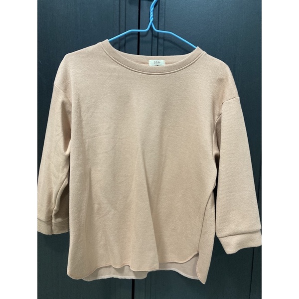 เสื้อสีส้มพีช แขนไม่ยาวมาก แบรนด์ OMI เสื้อผ้าแฟชั่นญี่ปุ่น