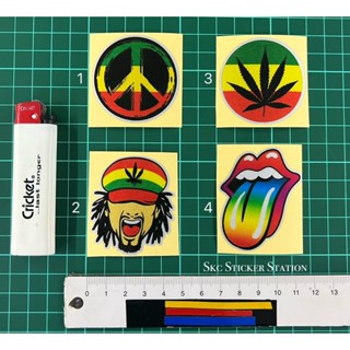 Bob marley / rolling Stone Tongue / Peace สติกเกอร์สะท้อนแสง ขนาดเล็ก lidah rolling bob marley