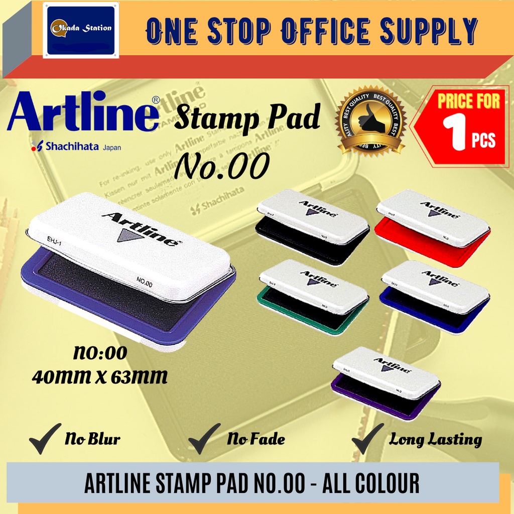 Artline Stamp Pad No.00 (สีดํา/น้ําเงิน/แดง) / Artline Chop Pad / Artline Stamp Pad No.00