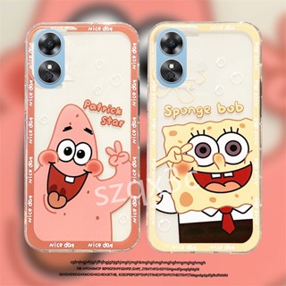 เคสโทรศัพท์มือถือ ซิลิโคนนิ่ม TPU บางมาก กันกระแทก ลายการ์ตูนสพันจ์บ็อบน่ารัก สําหรับ OPPO A98 A78 A17 A17K A77S A77 A57 Reno 8 T Z Pro 5G 4G OPPOA98