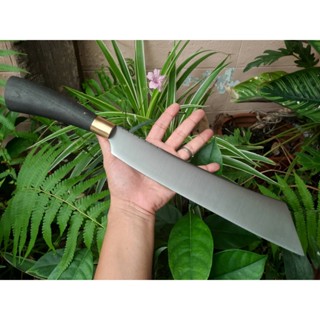 มีดแรมโบ้ (Rambo knife) มีดคัตติ้ง มีดอีตัด อีตัด มีดต่อสู้ มีดเดินป่า มีดแคมป์ 12.5” SUP9 ผิวขัด สันหยัก ด้ามประดู่รมดำ