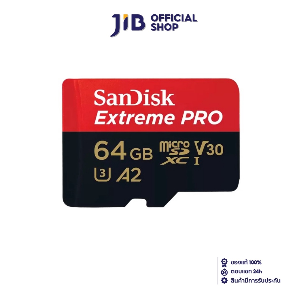 64 GB MICRO SD CARD (ไมโครเอสดีการ์ด) SANDISK EXTREME PRO MICROSDXC UHS-I CARD (SDSQXCU-064G-GN6MA)