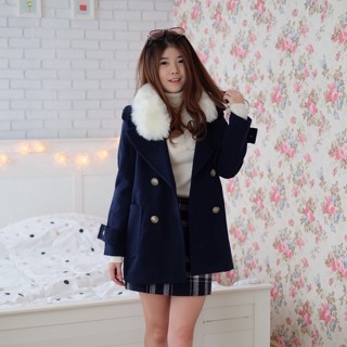 243🔥พร้อมส่ง🔥 ส่งไว ทันใจ ร้านคนไทยค่ะ❤️Coat wool โค้ทผ้าวูล โค้ทวูล เสื้อโค้ท ขนเฟอร์ เสื้อกันหนาว เสื้อโค้ทใส่ติดลบได้