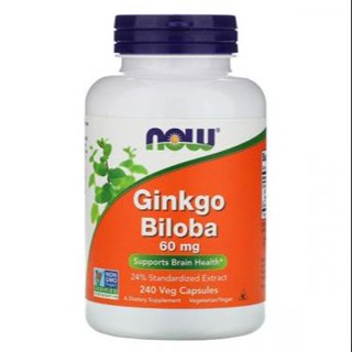 NOW Foods, Ginkgo Biloba, 60 mg, 240 Veg Capsules