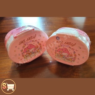 *พร้อมส่ง* กล่องข้าว 2 ชั้น ลาย My Melody สีชมพู