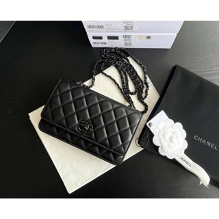 🔥🔥พร้อมส่งNew Chanel wallet on chain so black(Ori)เทพ