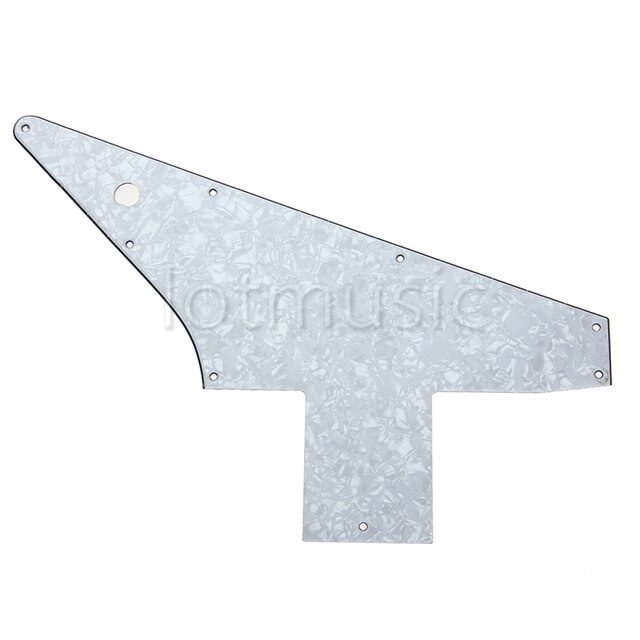 EXPLORER GUITAR Pickguard Scratch Plate สําหรับ Explorer 76 สไตล์อะไหล่เปลี่ยน 3Ply Pearl White