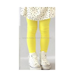 LEG-319-2 เลคกิ้งเด็กหญิงขายาว สีเหลือง