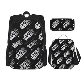 กระเป๋าเป้สะพายหลัง ลาย Star Wars 3 in 1 พร้อมกระเป๋าใส่กล่องดินสอ และกระเป๋าหนังสือ สําหรับเด็กผู้หญิง วัยรุ่น 3 ชิ้น