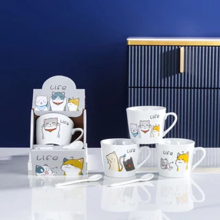 แก้วกาแฟ งานเซรามิค สวยน่ารักหลายลาย เหมาะกับชาวออฟฟิศนักเรียนนักศึกษา ของขวัญ ราคาถูก ขนาด200ml.