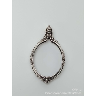 ORH1LSilver925 Orahan1L Oval amulet casing 31x42mm กรอบพระเงินแท้925 วงรี 31x42mm