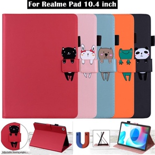 เคสซิลิโคนหนัง ฝาพับแม่เหล็ก กันกระแทก พร้อมช่องใส่ปากกา สําหรับ Realme Pad 10.4 นิ้ว