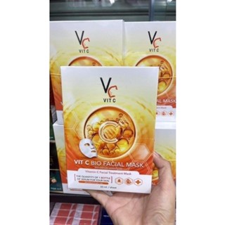 แผ่นมาร์คหน้า VCน้องฉัตร Ratcha Vit c bio facial mask  1 กล่อง บรรจุ 6 ซอง
