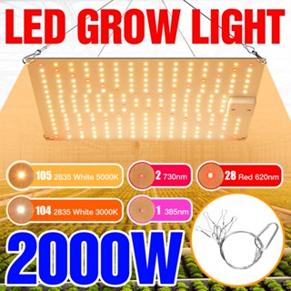 โคมไฟ LED 2000W ฟูลสเปกตรัม 110V AC220V 85-265V 1500W 3000W ปลั๊ก US EU UK สําหรับปลูกพืชเรือนกระจก