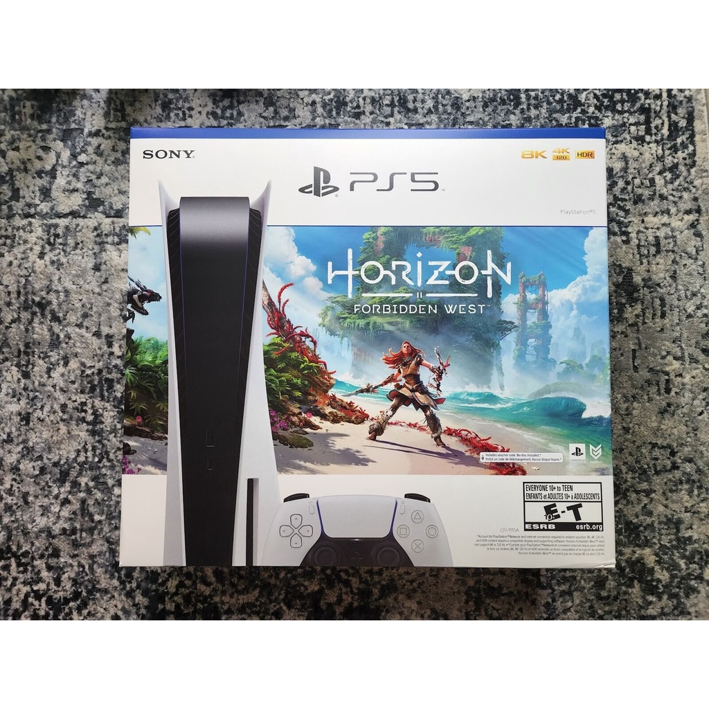 NEW Sony PlayStation 5 Disc Console Horizon Forbidden West Bundle Blue-Ray White