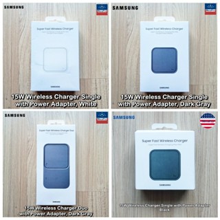 SAMSUNG® Super Fast Wireless Charger (Max 15W) Includes Power Adapter + USB C Cable ซัมซุง แท่นชาร์จ แบบไร้สาย