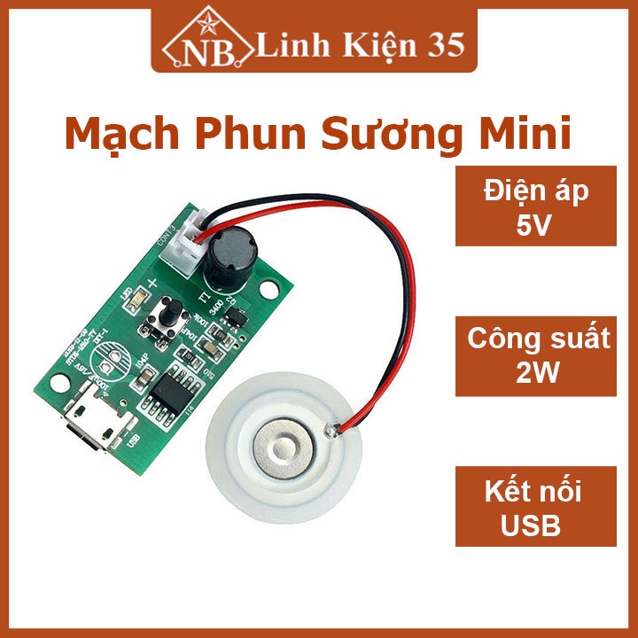 วงจรพ่นหมอก USB ขนาดเล็ก 5VDC 2W 108Khz อนุภาคละเอียดพิเศษ
