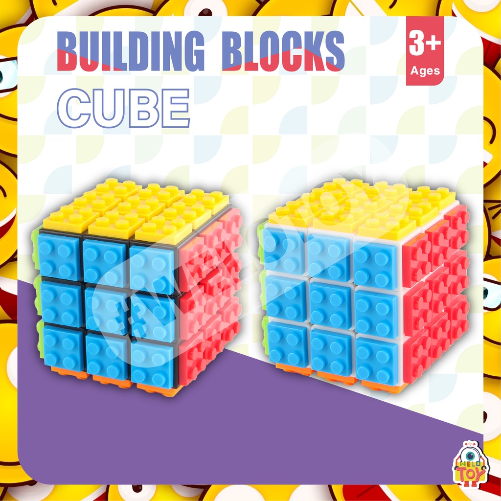 รูบิคตัวต่อ BUILDING BLOCKS CUBE 3*3 ของเล่นสุดฮิต แบบใหม่ ฝึกสมอง ฝึกสมอง สีดํา สีขาว สําหรับเด็ก *