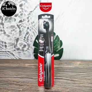 [Colgate] 360 Charcoal Sonic Powered Battery Toothbrush SOFT, Black คอลเกต แปรงสีฟันแบตเตอรี่ ขนแปรงนุ่ม ผสมชาร์โคล