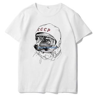 เสื้อยืดสไตล์เกาหลี CCCP Space Agency Interkosmos USSR Space Program โซเวียตเสื้อยืดกราฟิกเสื้อยืดแขนสั้นเสื้อยืดสําหรับ