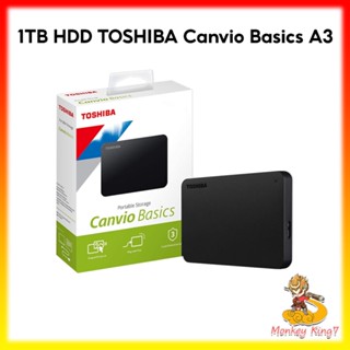 Toshiba ฮาร์ดไดรฟ์ภายนอก (1TB) Canvio Basics A3 External HDD Black 1TB USB 3.0