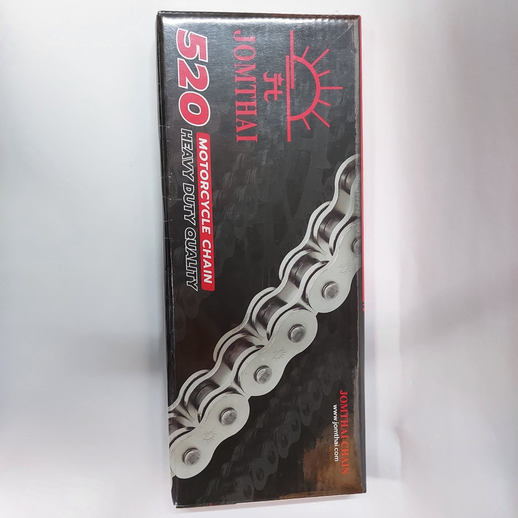 โซ่ 520 120ข้อ ยี่ห้อ พระอาทิตย์ สีเหล็ก พร้อมข้อต่อโซ่1ชุด (ไม่มีโอริง) ของแท้ 100% โซ่520 Jomthai โซ่พระอาทิตย์ 520 - รูปที่ 5