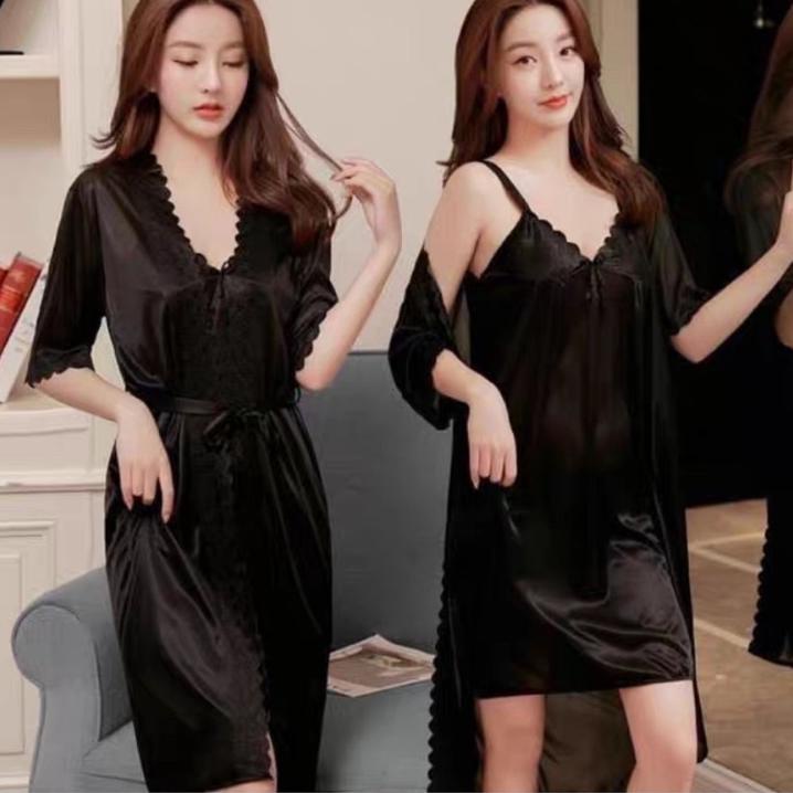 พร้อมส่ง ชุดชั้นในกิโมโน 2in1 Split Inside Out Tricot