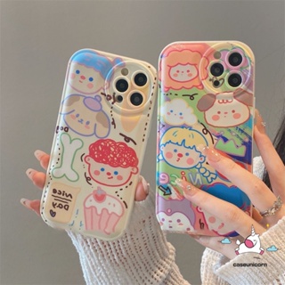 Couple Cartoon Graffiti Case Compatible for IPhone 11 7 8 Plus 14 Plus 14 13 12 Pro Max XR X XS MAX 6 6s Plus SE 2020 Glossy Air Cushion Airbag Shockproof Soft TPU Smooth Cover