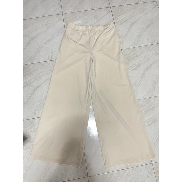 lovito กางเกงวอร์มสีครีม XXL