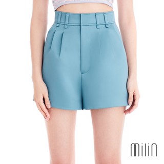 [MILIN] Trial Shorts High waist front pleated satin shorts กางเกงขาสั้นผ้าซาตินเอวสูงจับจีบ