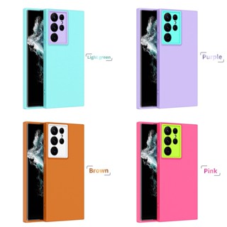 แฟชั่น สีตัดกัน เคส Samsung Galaxy S22 Ultra S22 Plus + A53 A52 A52S 5G Case ใหม่ เรียบง่าย สีทึบ ฝ้า นุ่ม ซิลิกาเจล ซัมซุง เคส