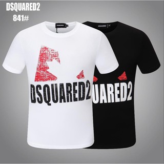 เสื้อยืด oversize 2022 Hot Dsquared2 เสื้อยืดแขนสั้นฮิปฮอปแท้ผู้ชายผู้หญิงผู้หญิงฤดูร้อนหลวมพลัสขนาดเทรนด์การพิมพ์ 841