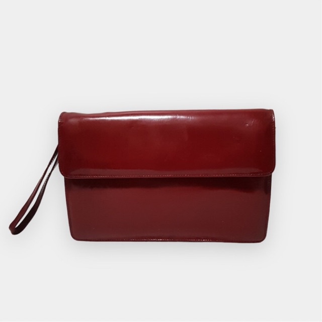 👜 กระเป๋า Cartier clutch bag สีแดงลายโลโก้แบรนด์ Cartier
