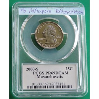 ตลับเกรด PCGS PR69DCAM อเมริกา 2000 S -Quarter จอร์จ วอชิงตัน