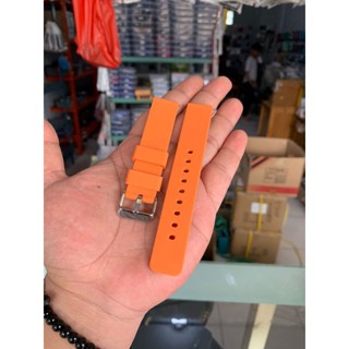 99909 สายนาฬิกาข้อมือซิลิโคน สีส้ม 18 มม.