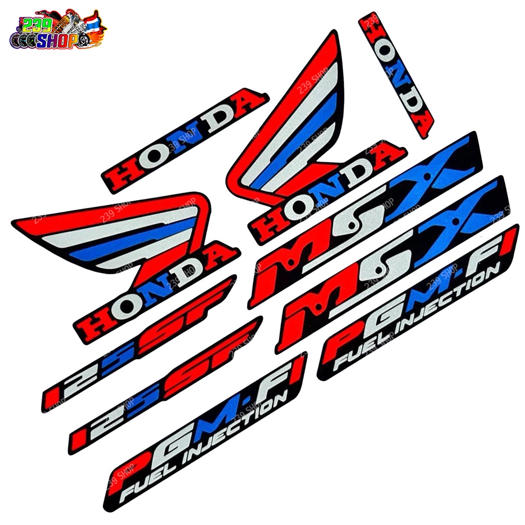สติกเกอร์ติดรถ สติ๊กเกอร์ สติกเกอร์ แต่ง MSX-NEW SF125 ลายธงชาติสะท้อนแสง สติ๊กเกอร์ สติ๊กเกอร์ซิ่ง 