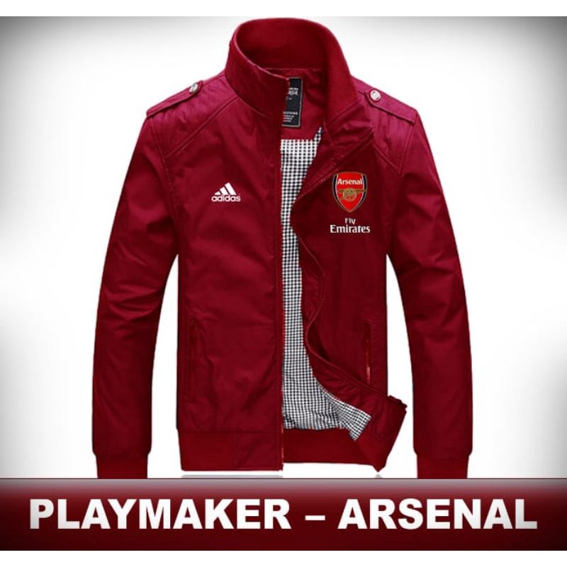 MERAH Red Arsenal Football Club High Collar Jacket Taslan ZN Parate Jacket Casual รุ่น