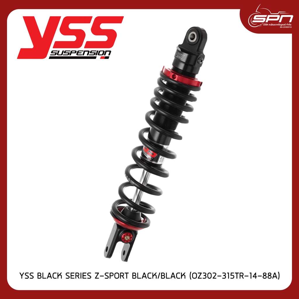 YSS โช๊ค BLACK SERIES Z-SPORT แท้ศูนย์ 100% Yamaha/Grand Filano 125 '14【OZ302-315TR-14-88A】 BLACK/BLACK