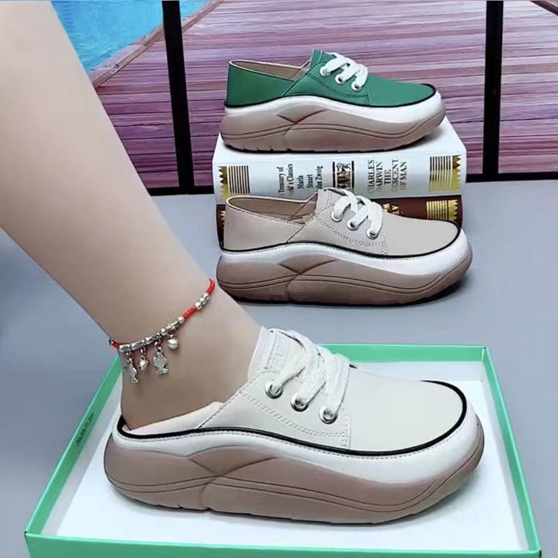 พร้อมส่ง รองเท้าแฟชั่นผู้หญิง รองเท้าส้นตึก เพิ่มความสูง ลําลอง หนังนิ่มสวมใส่สบาย G287
